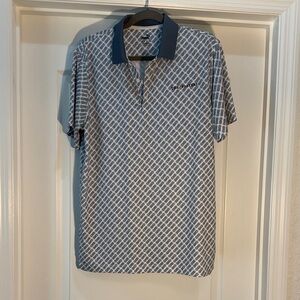 Puma Men's Gray and White Polo Shirt Pineapple The Players Size M